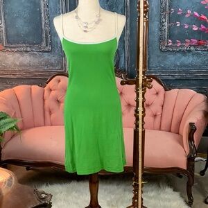Sporty green cotton vintage stretch dress